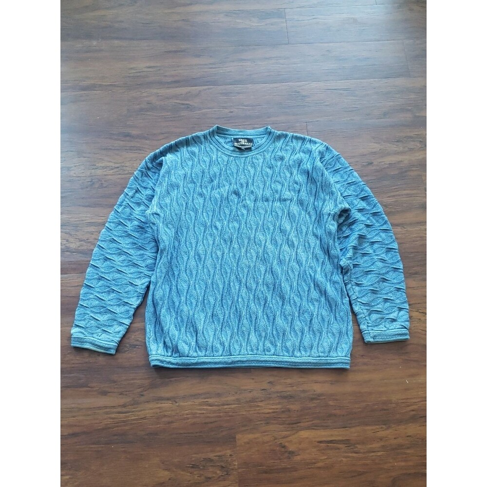 Vintage 90s Soul Of Austrailia Coogi Blue Cable Knit Crewneck Sweater Size M